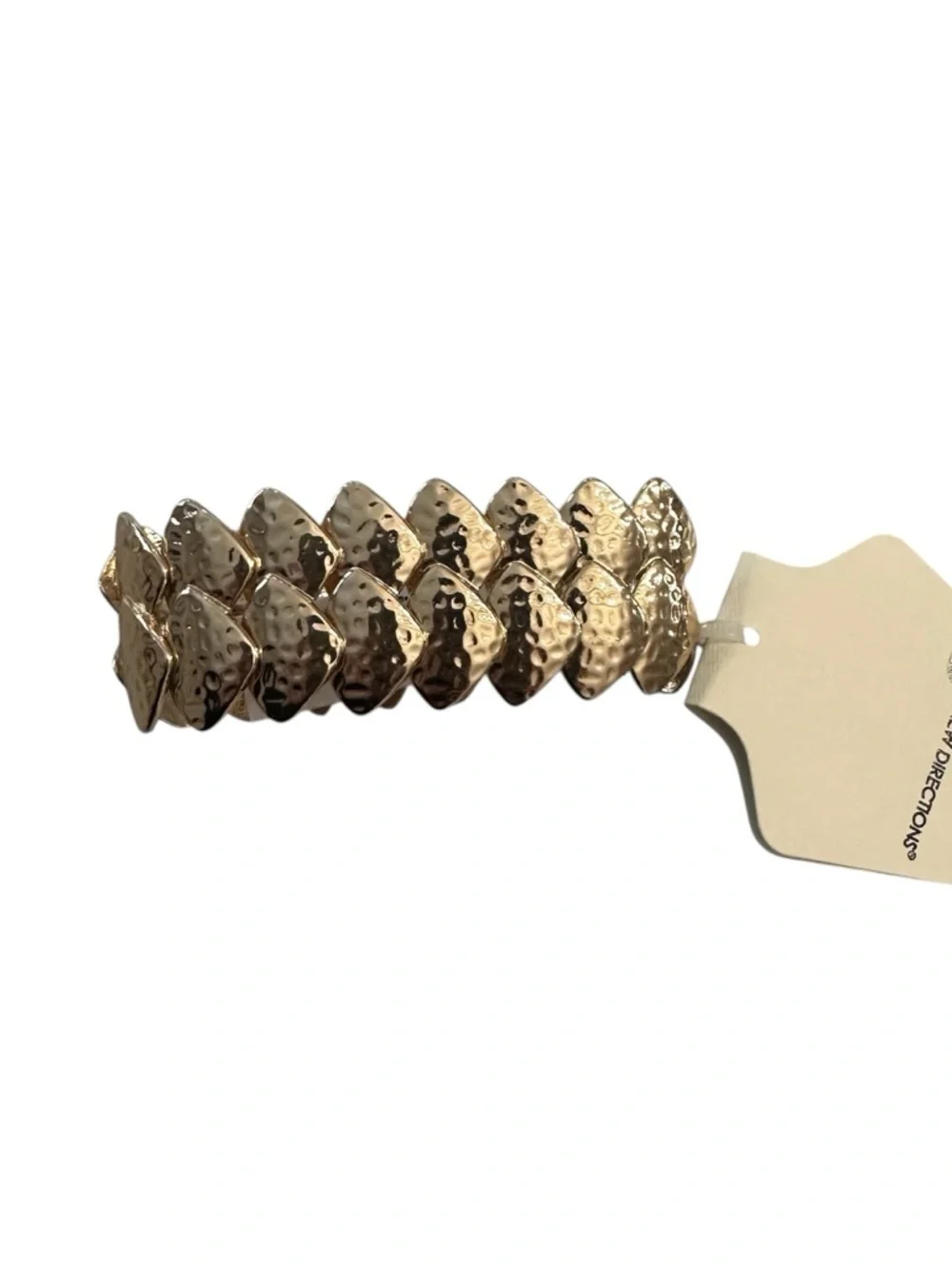 New Directions WOmen's Gold Textured Stretch Bracelet NWT